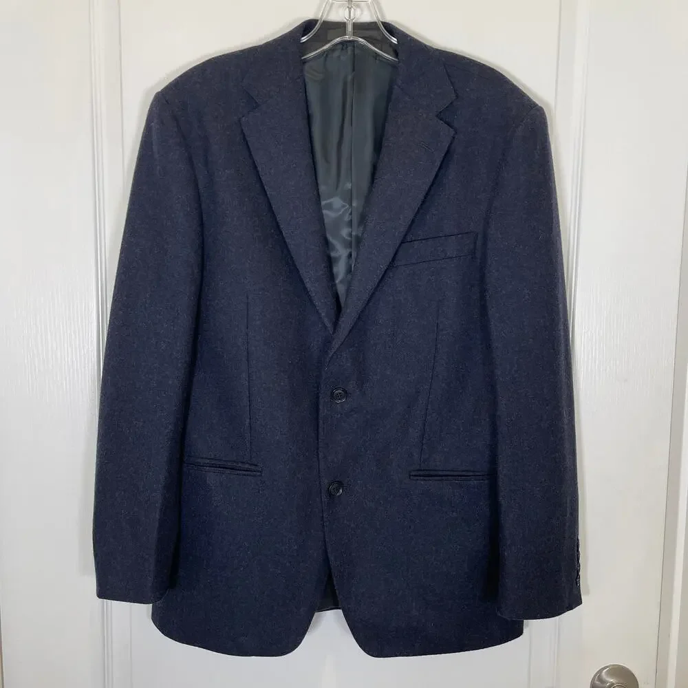 TailorByrd Nordstrom Felted Wool‎ Blazer Jacket Blue Textured Corporate 40S
